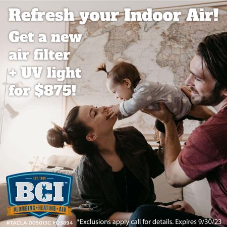 Get a new air filter + UV light for $875!