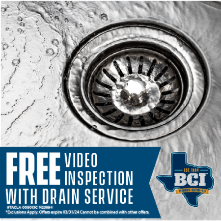 Free video inspection with drain service.